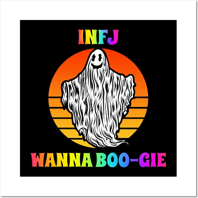 INFJ Wanna Boogie Groovy Halloween Party Retro Vintage Wall Art by coloringiship